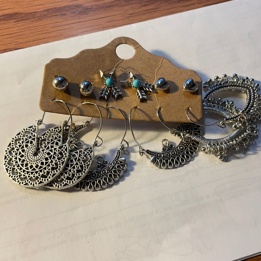 Western style silver earrings